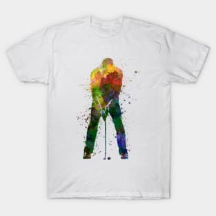 Golf player in watercolor T-Shirt